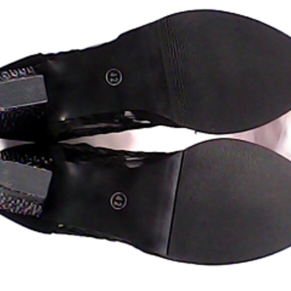 Black Lace Peep Toe Ankle Booties Size 42/10 - Picture 6 of 6